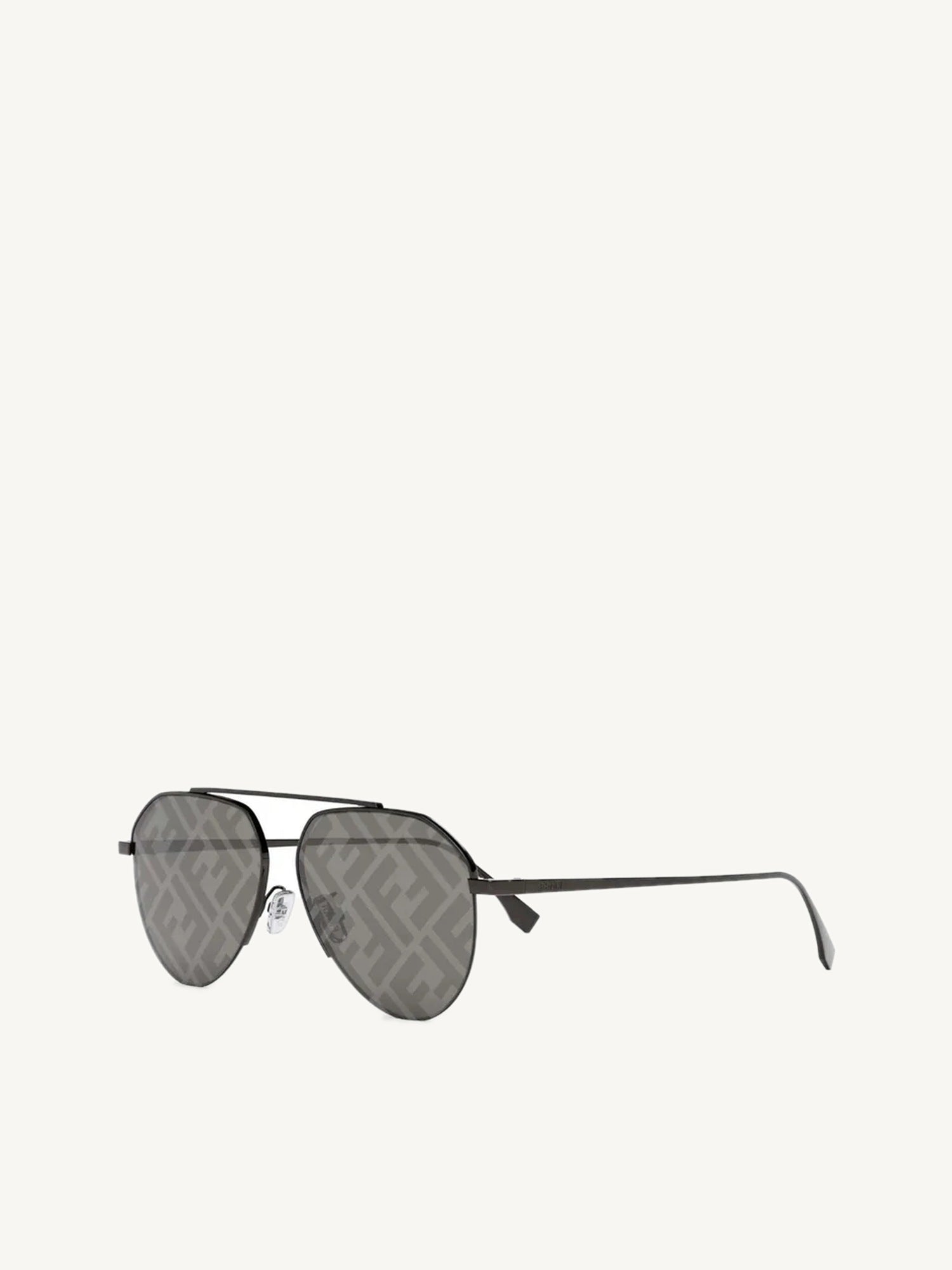 FE40061U Aviator Sunglasses with Smoke Mirror Lens in Shiny Dark Ruthenium