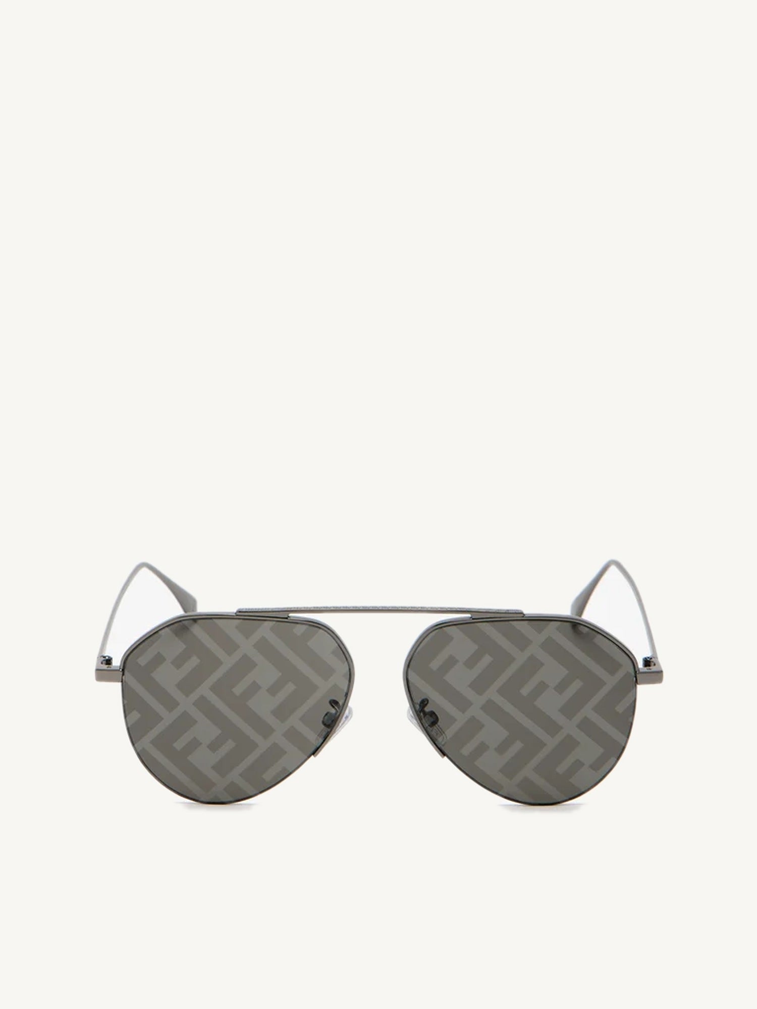 FE40061U Aviator Sunglasses with Smoke Mirror Lens in Shiny Dark Ruthenium