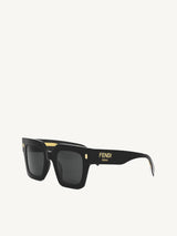 Fendi FE40101F 5201A D-Frame Acetate Sunglasses in Beige Gold