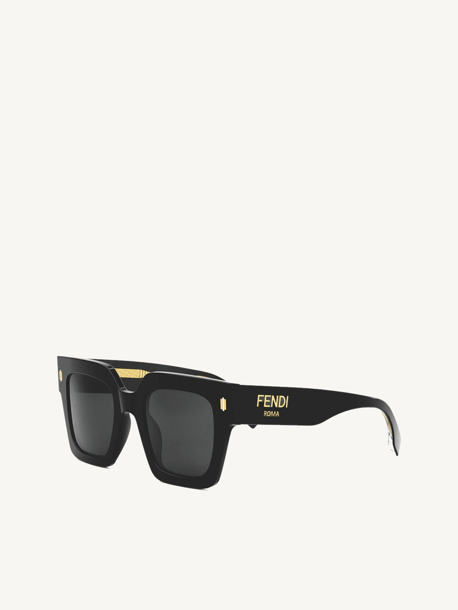 Fendi FE40101F 5201A D-Frame Acetate Sunglasses in Beige Gold