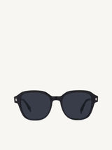 FE40002U Square Sunglasses with Blue Lens in Shiny Black