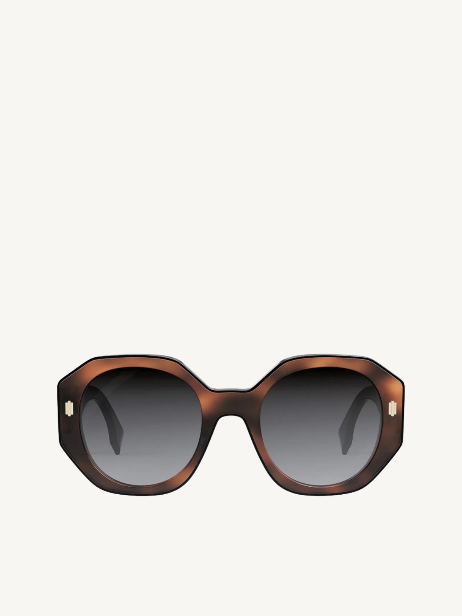 FE40045I Geometric Sunglasses with Gradient Smoke Lens in Blonde Havana