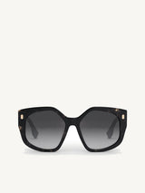 FE40017F Geometric Sunglasses with Gradient Smoke Lens in Coloured Havana