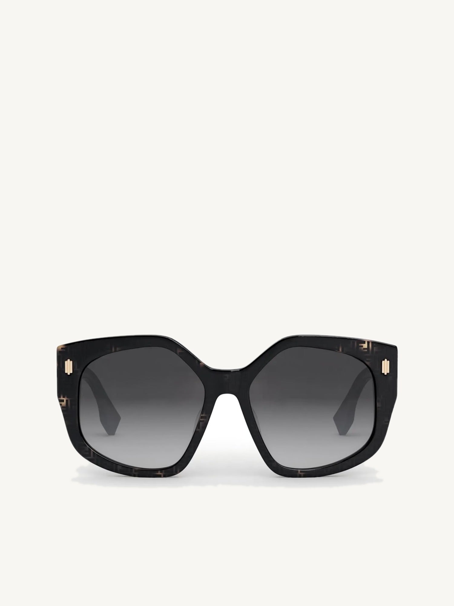 FE40017F Geometric Sunglasses with Gradient Smoke Lens in Coloured Havana