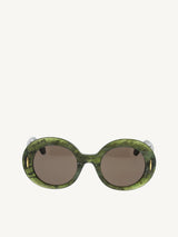 Loewe LW40146F 5196E Acetate Sunglasses in Marble Green