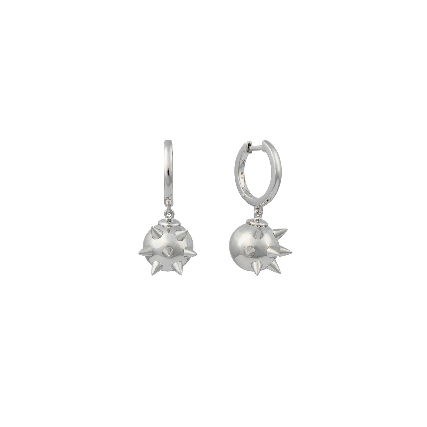 Ball Spike Earrings in Silver