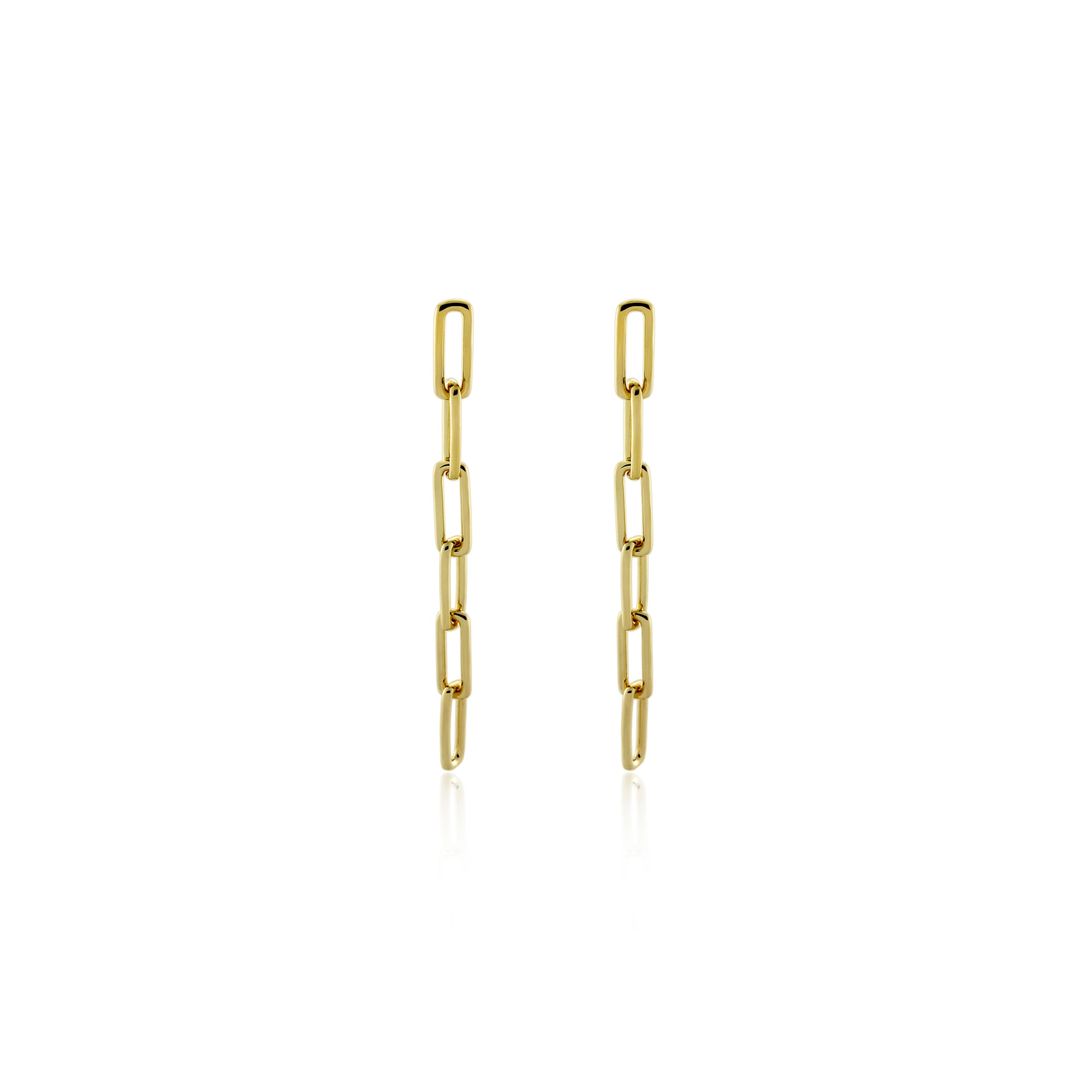 Chunky Chain Earrings in Gold