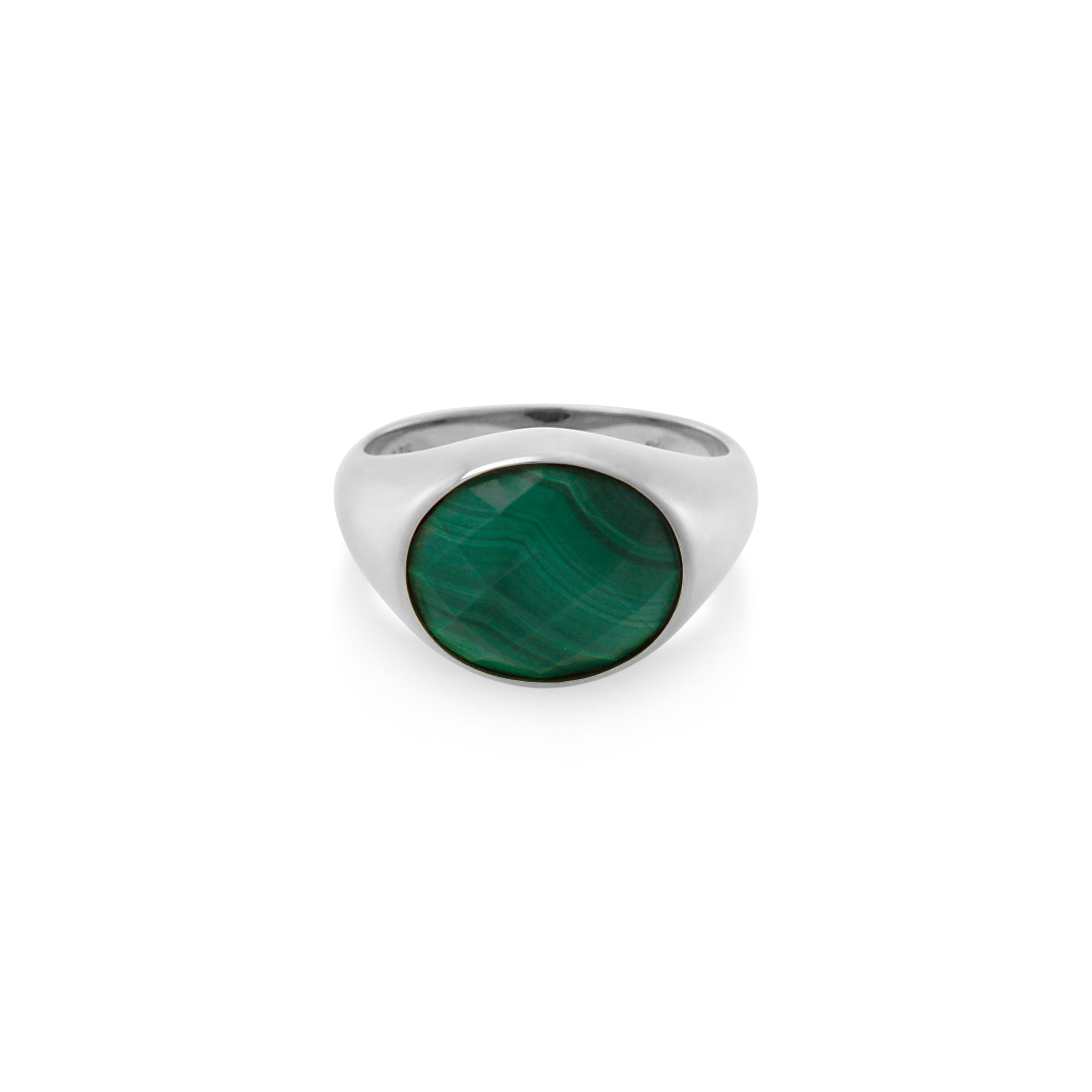 Chunky Ring in Silver & Malachite