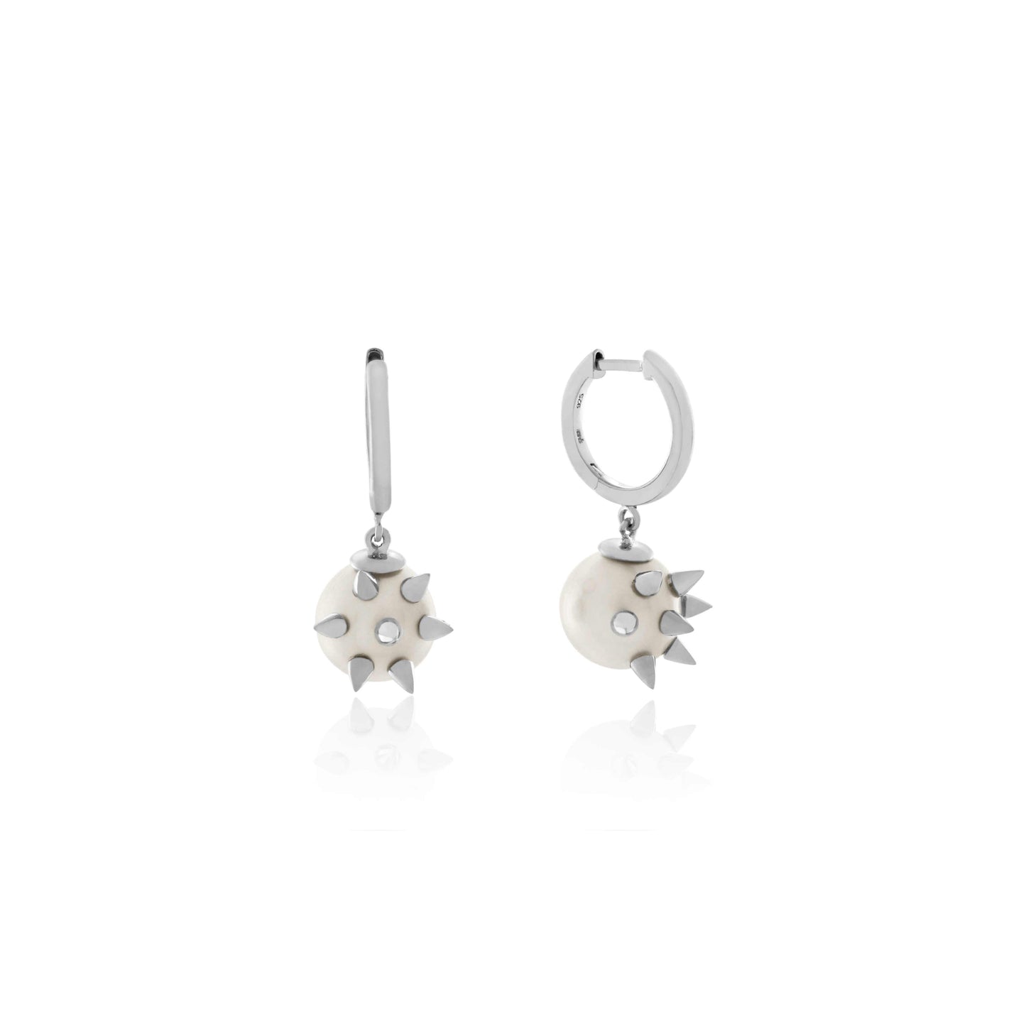 Pearl Spike Earring in Silver