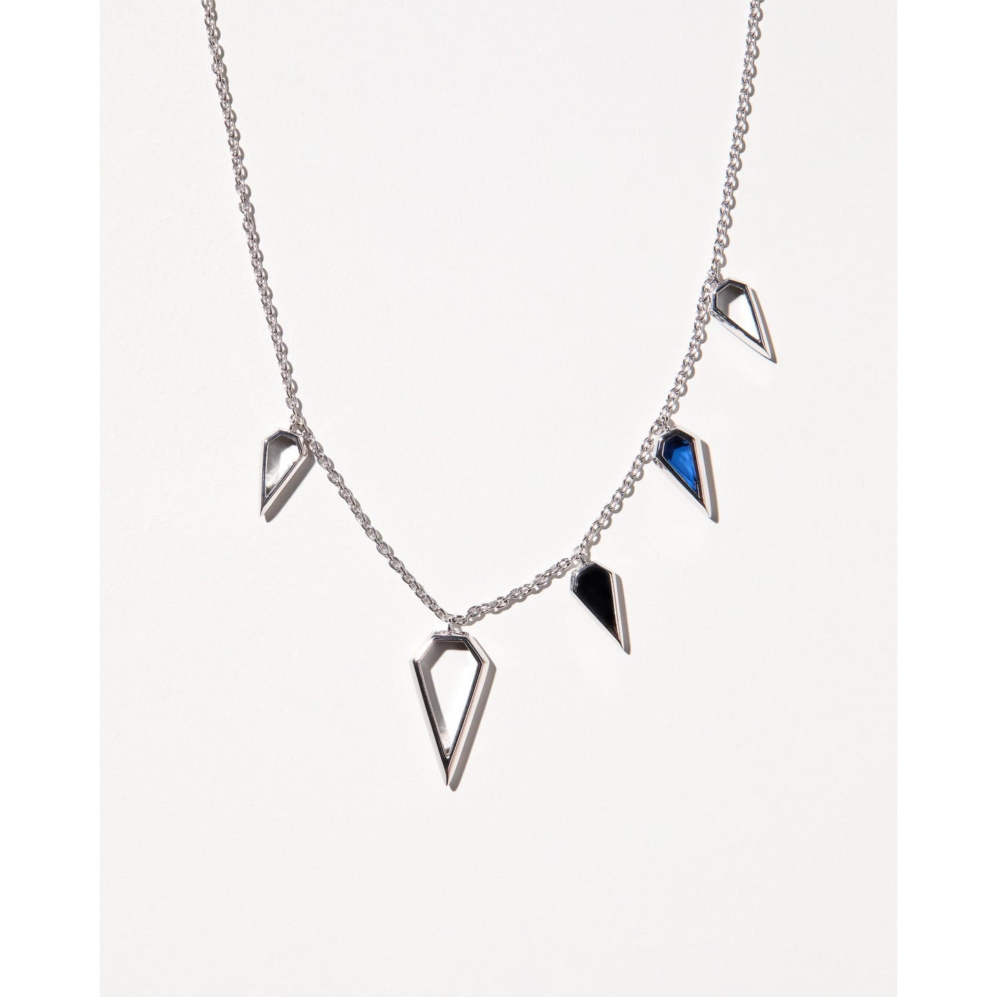 Spear Gem Necklace in Silver
