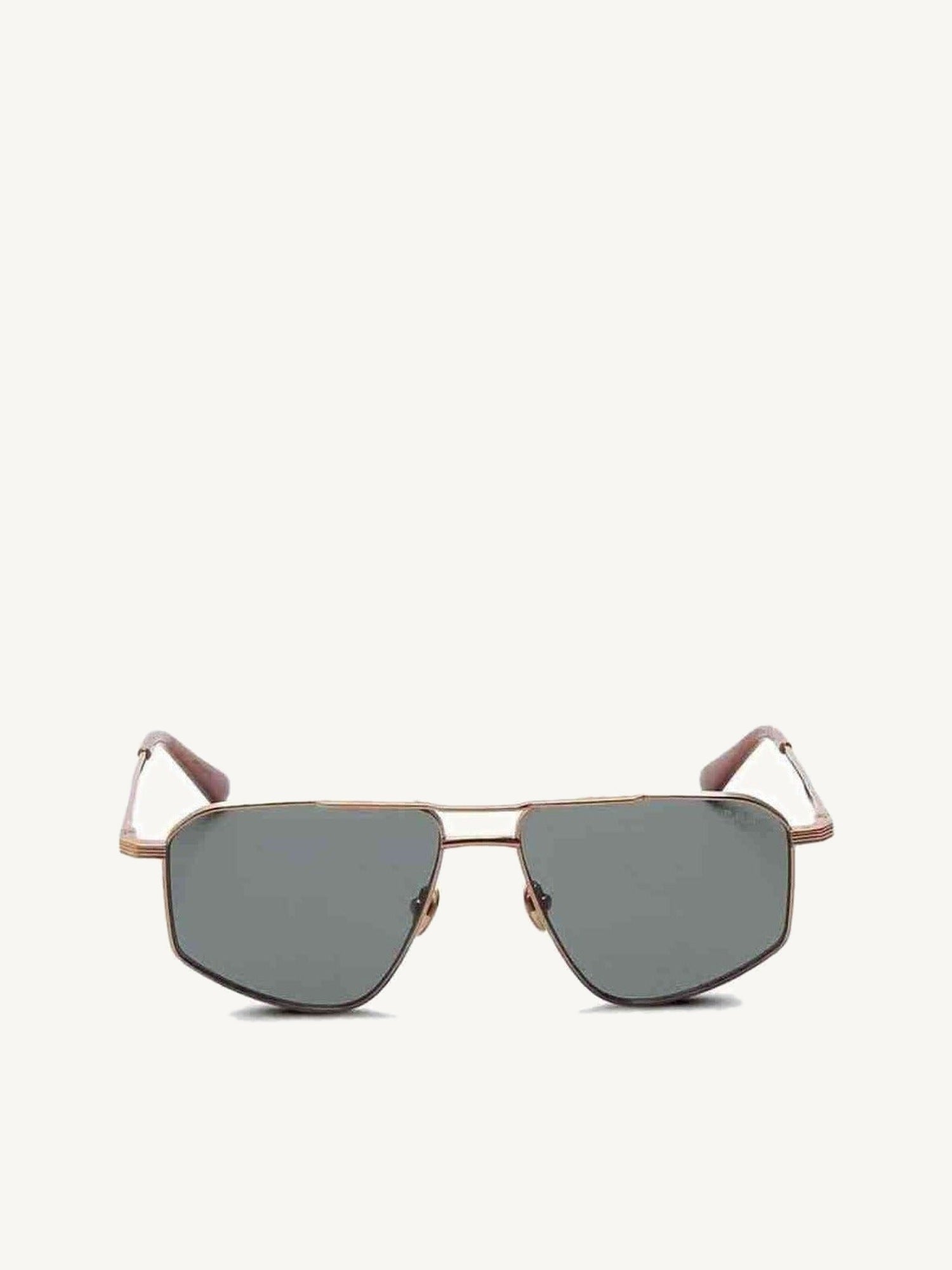Thirty Six II Sunglasses with Green Lens in Gold Silver