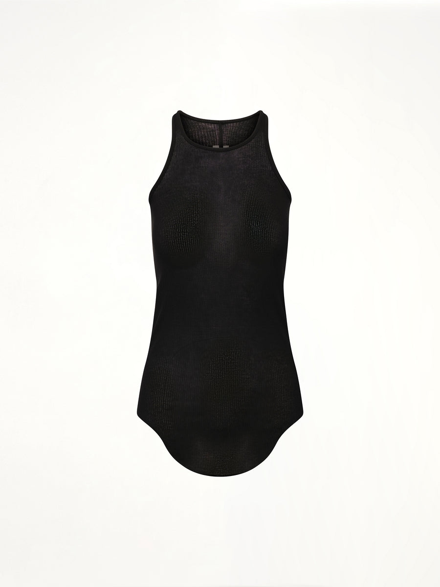 Basic Rib Tank Top in Black