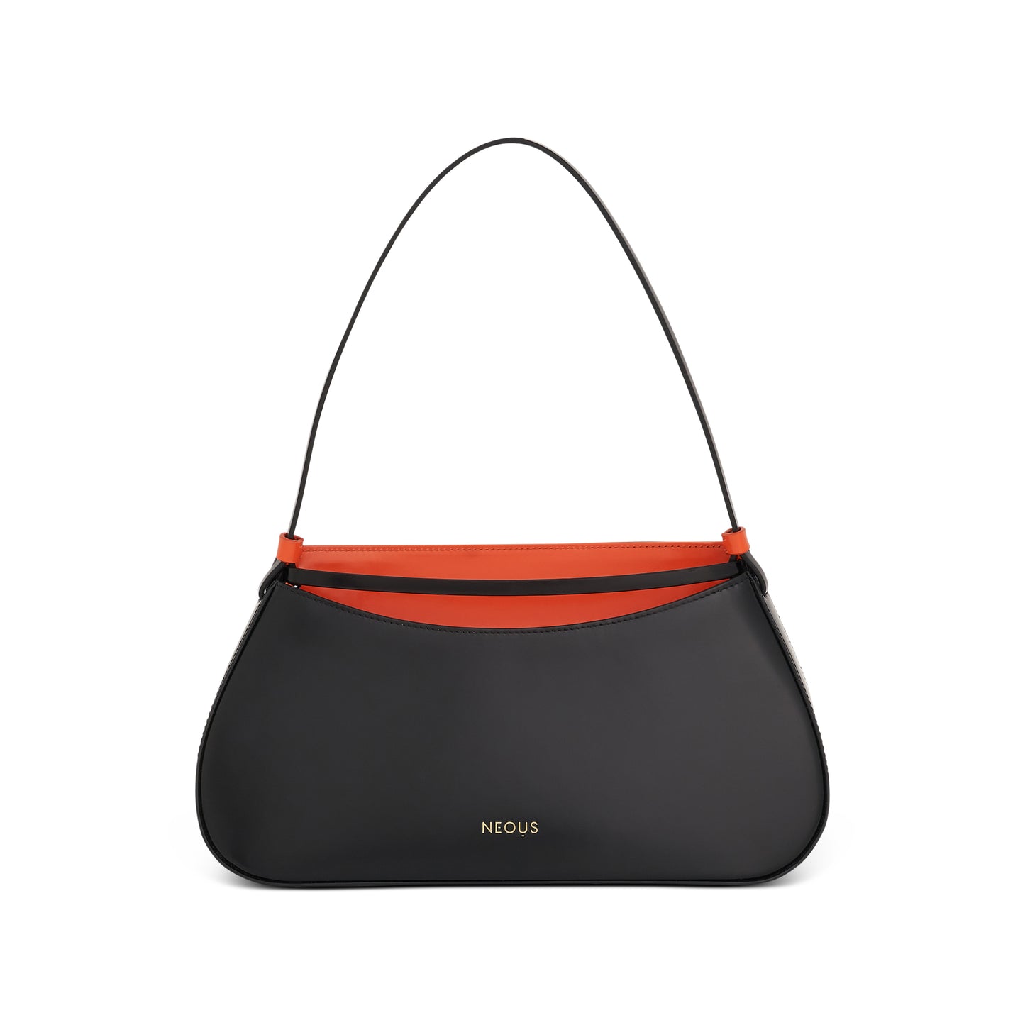 Zeta Baguette Bag in Black/Orange