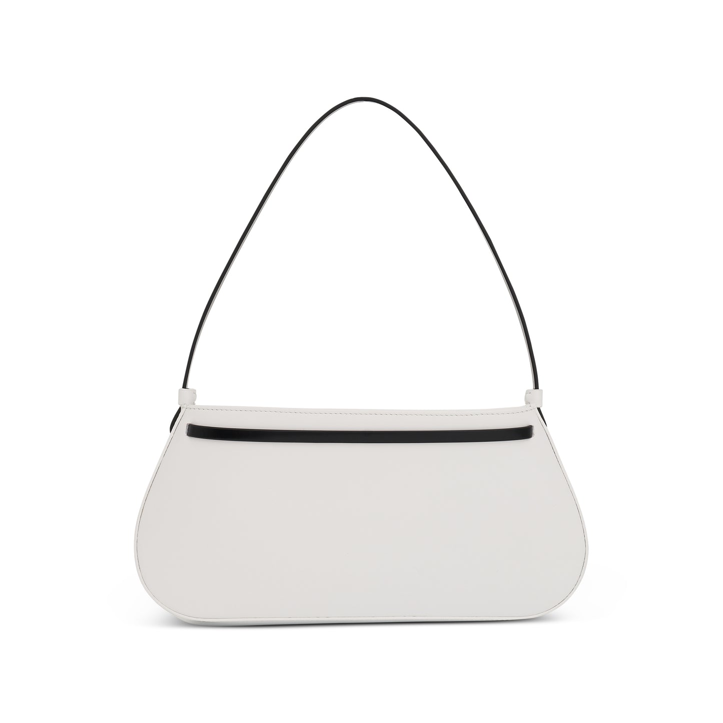 Zeta Baguette Bag in White/Black