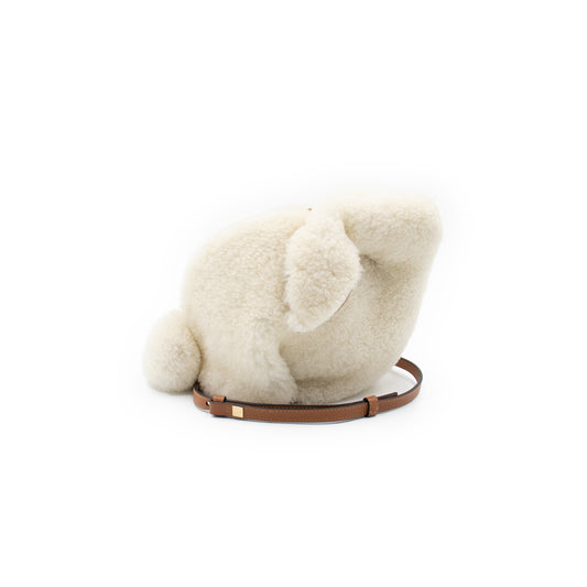 Mini Bunny Bag in Shearling in Natural