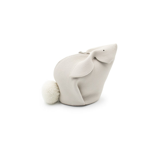 Mini Bunny Bag in Classic Calfskin in White