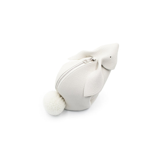 Mini Bunny Bag in Classic Calfskin in White