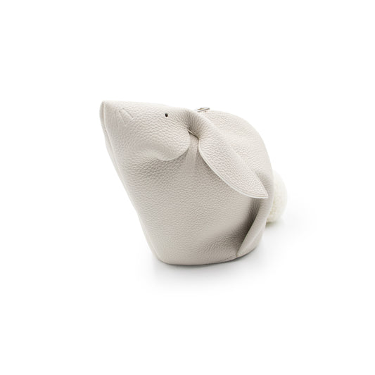 Mini Bunny Bag in Classic Calfskin in White