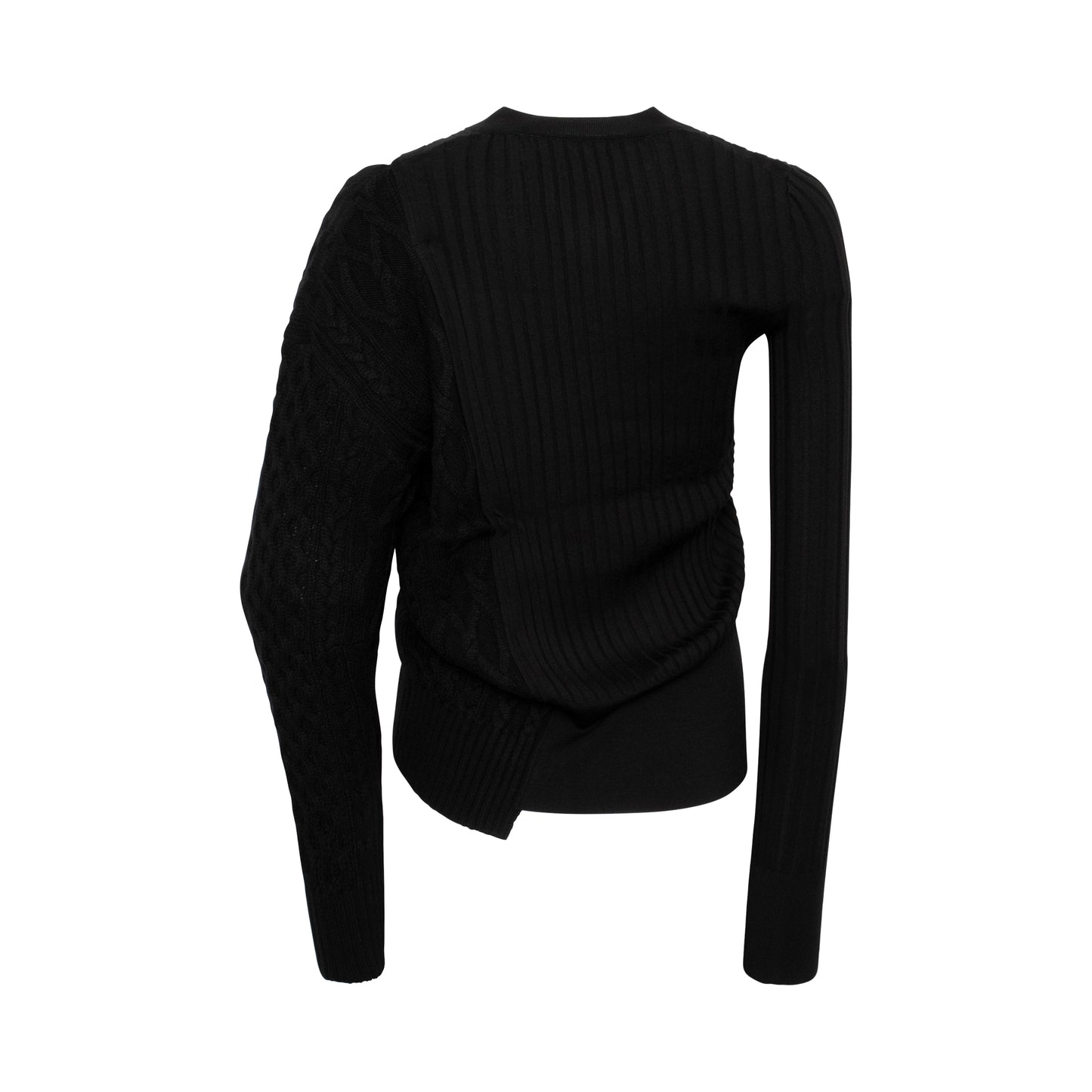 Asymmetric Knit Sweater in Black