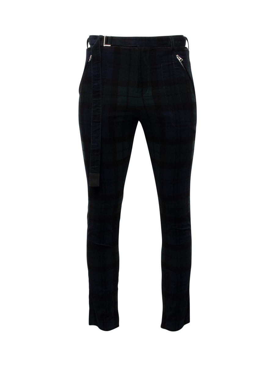 Check Corduroy Pants in Black