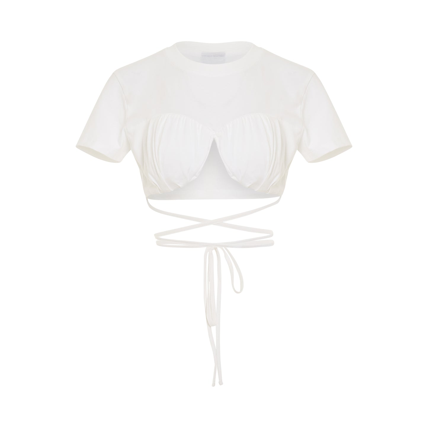 Baci Gathered Bra T-Shirt in White