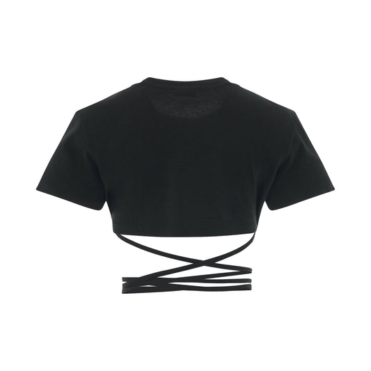 Baci Gathered Bra T-Shirt in Black