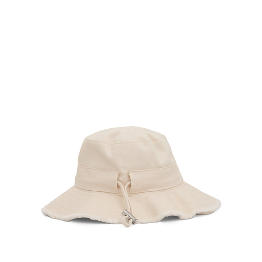 Artichaut Frayed Expedition Hat in Off White