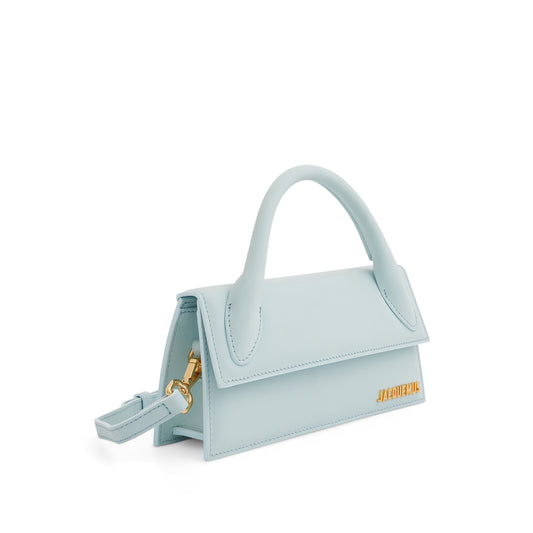 Le Chiquito Long Leather Bag in Pale Blue