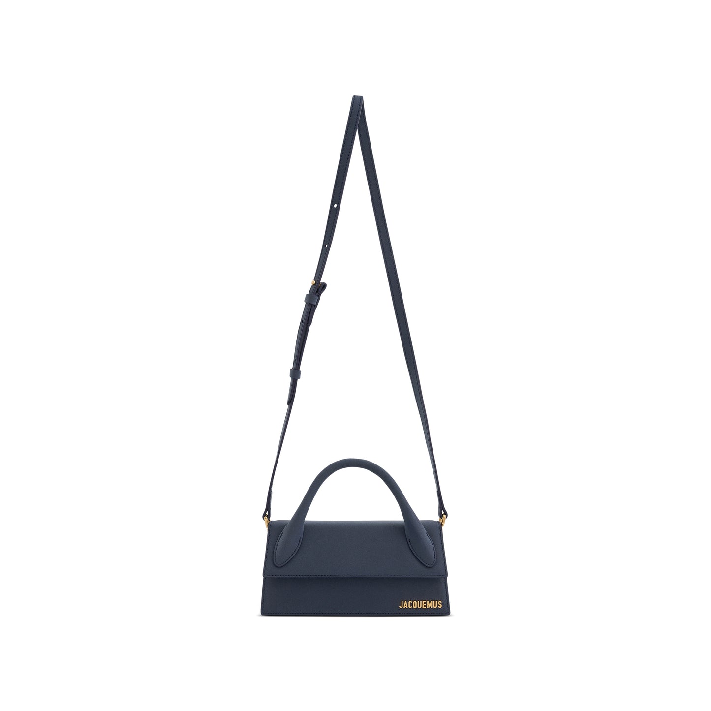 Le Chiquito Long Leather Bag in Dark Navy