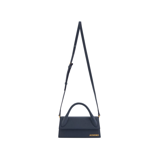 Le Chiquito Long Leather Bag in Dark Navy