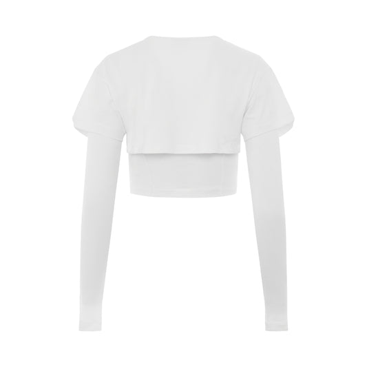 Layered Crop Top in White