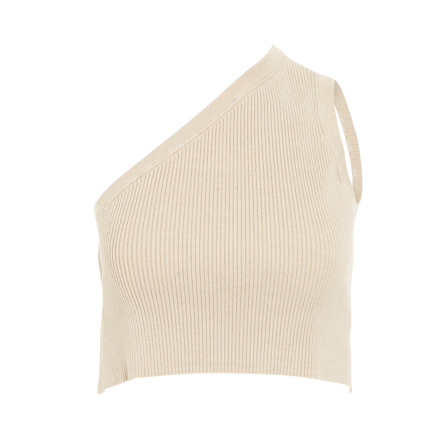 Ascu Asymmetric Crop Top in Off White