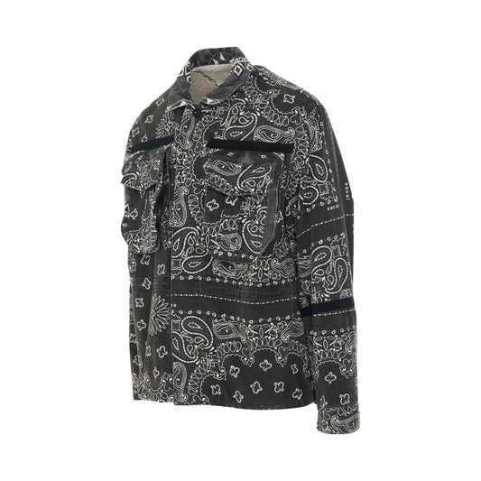 Bandana Print Jacket in Black