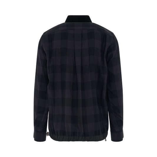 Buffalo Check Long Sleeve Shirt in Grey