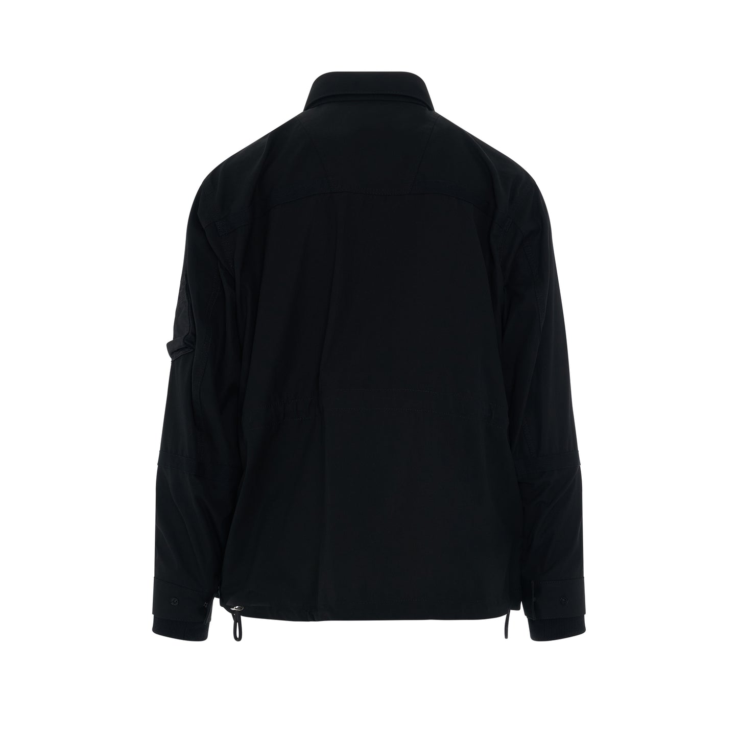 Nylon Twill Mix Classic Jacket in Black