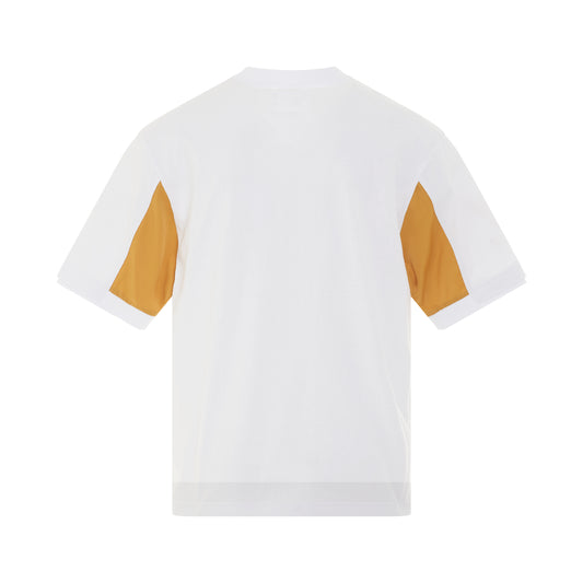 Cotton Twill T-Shirt with Pocket in White