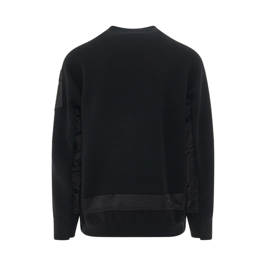 Nylon Twill Sponge Sweat Pullover in Black