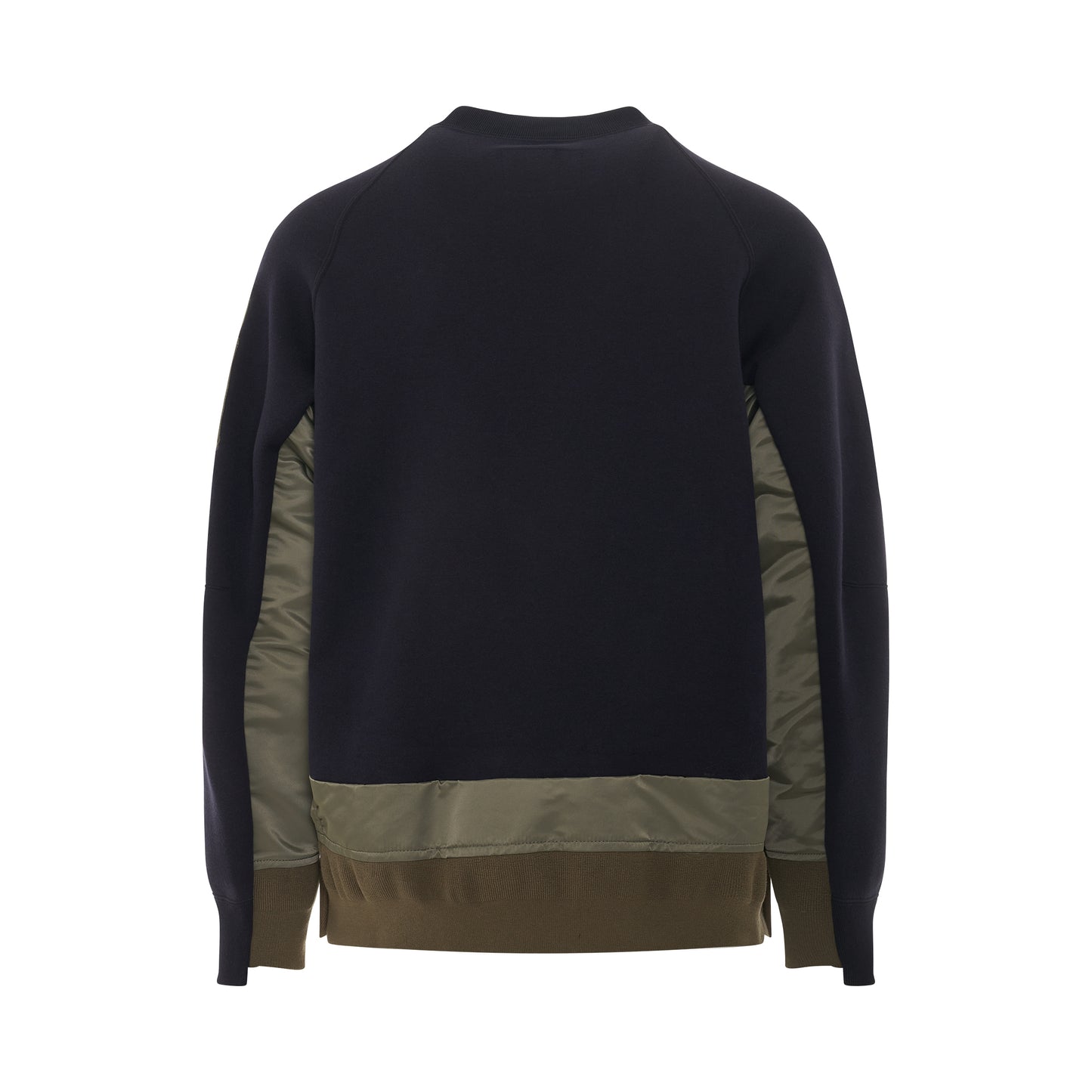 Nylon Twill Sponge Sweat Pullover in Navy/Khaki