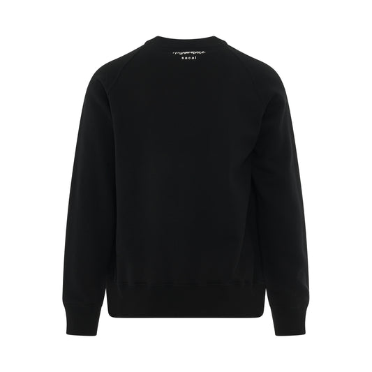 Sacai x Madsaki Flock Print Sweatshirt in Black