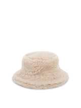 Double Brim Faux Shearling in Off White