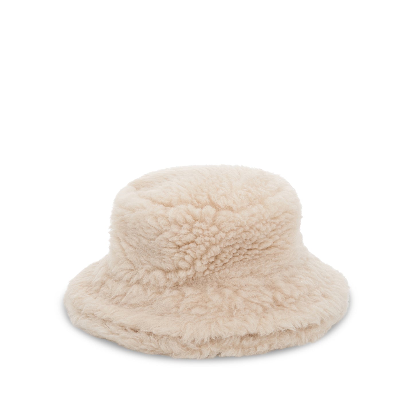 Double Brim Faux Shearling in Off White