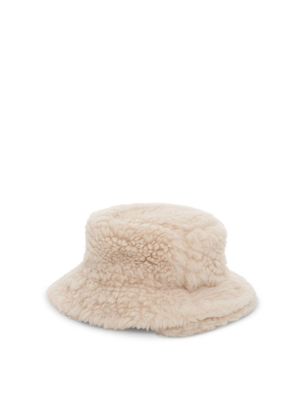 Double Brim Faux Shearling in Off White
