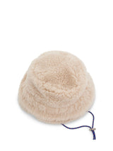 Double Brim Faux Shearling in Off White