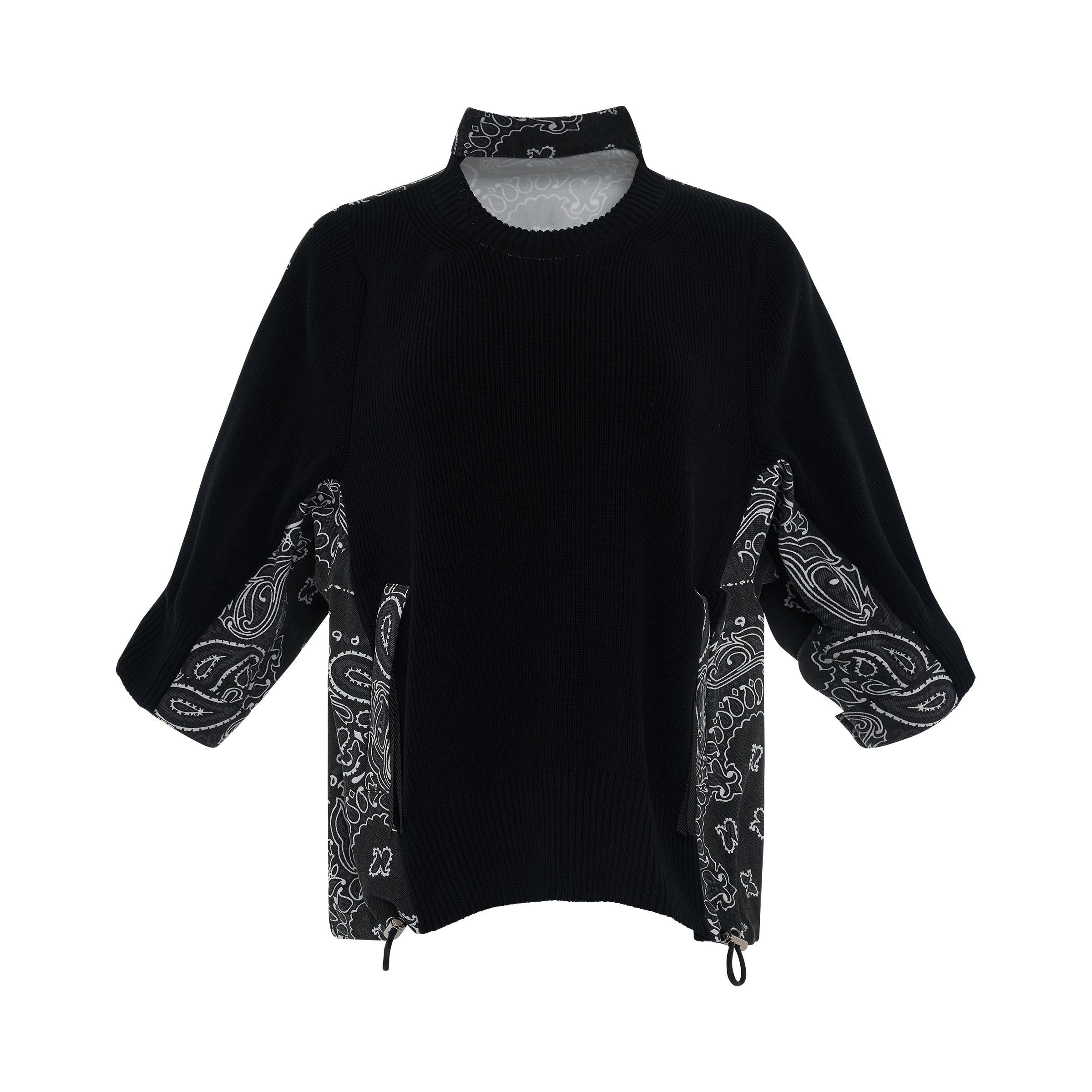 Bandana Print Pullover in Black