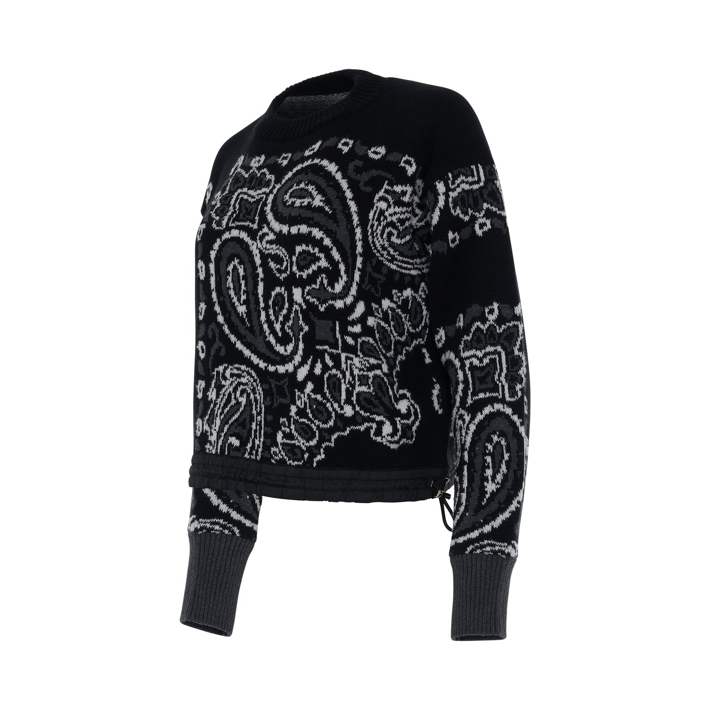 Bandana Knit Pullover in Black
