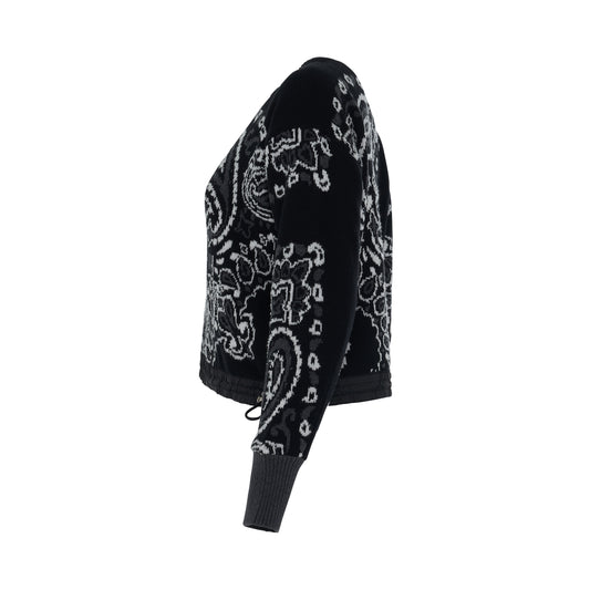 Bandana Knit Pullover in Black