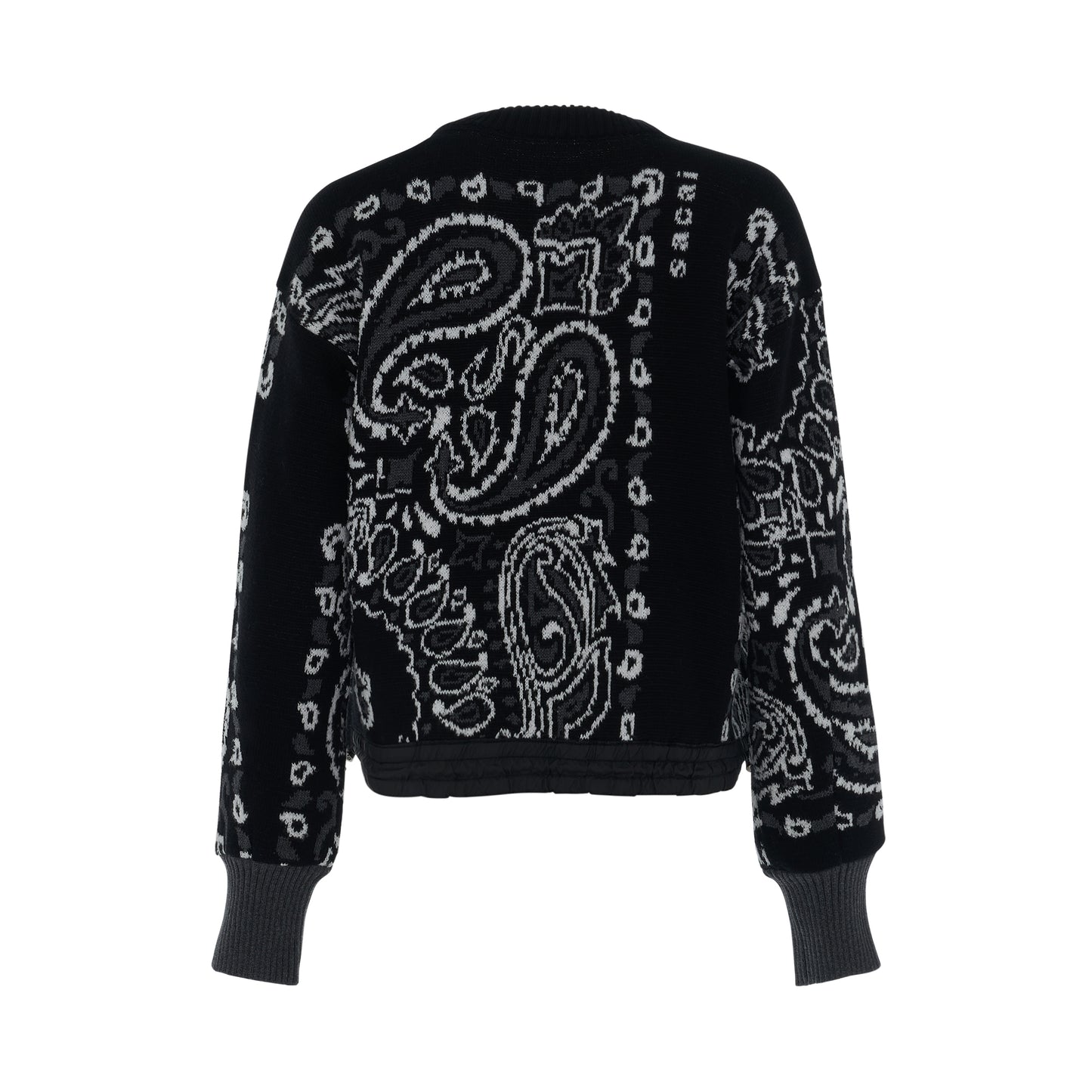 Bandana Knit Pullover in Black
