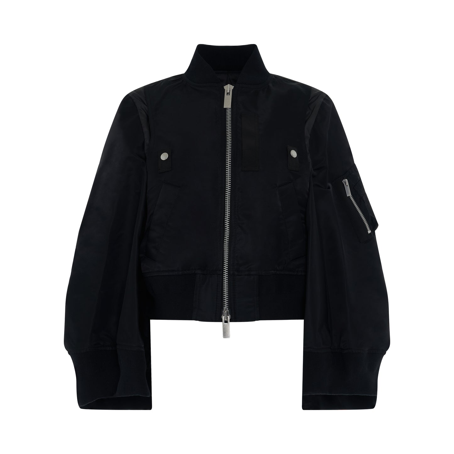 Nylon Twill Mix Jacket in Black