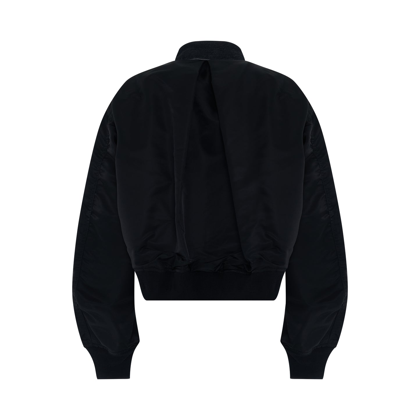 Denim & Nylon Twill Mix Jacket in Black