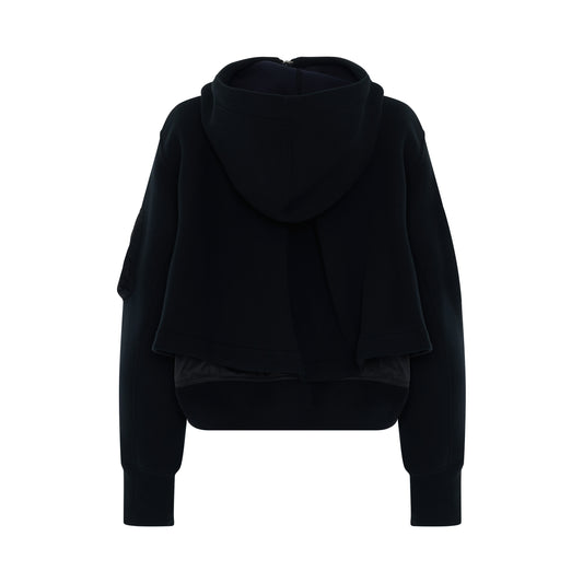 Sponge Sweat Zipup Hoodie in Black